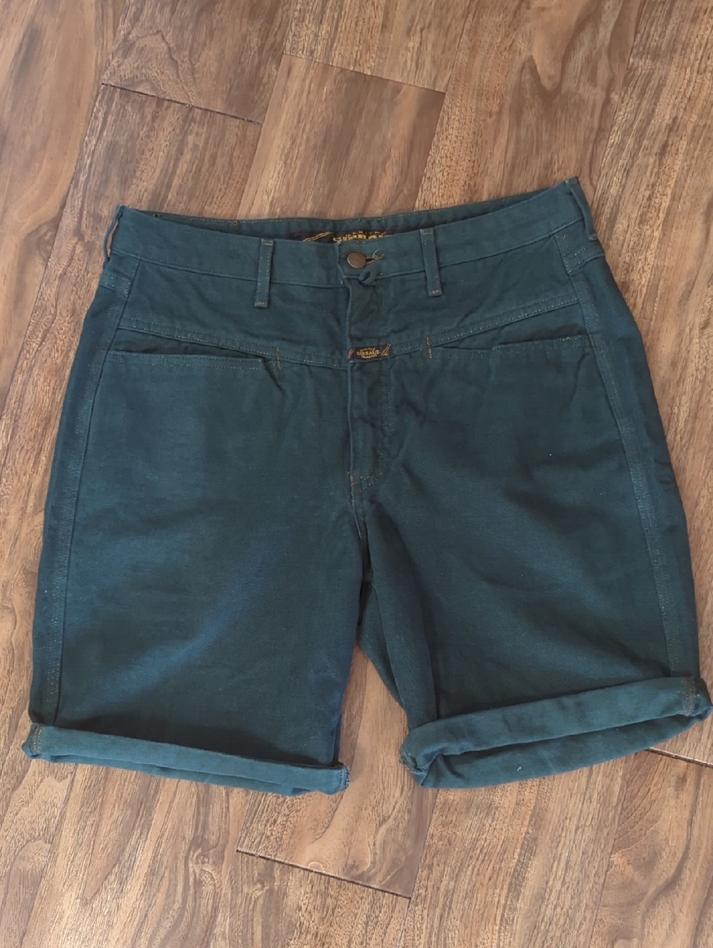 Marithe Francois Girbaud Green Vintage Roll-Cuff Women's Bermuda Shorts